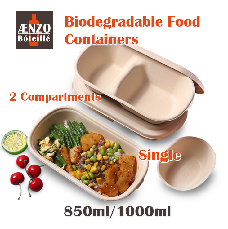 UNIQIFY® Quart 32 oz Eco-Friendly Compostable To Go Containers With  Non-Vented Lids